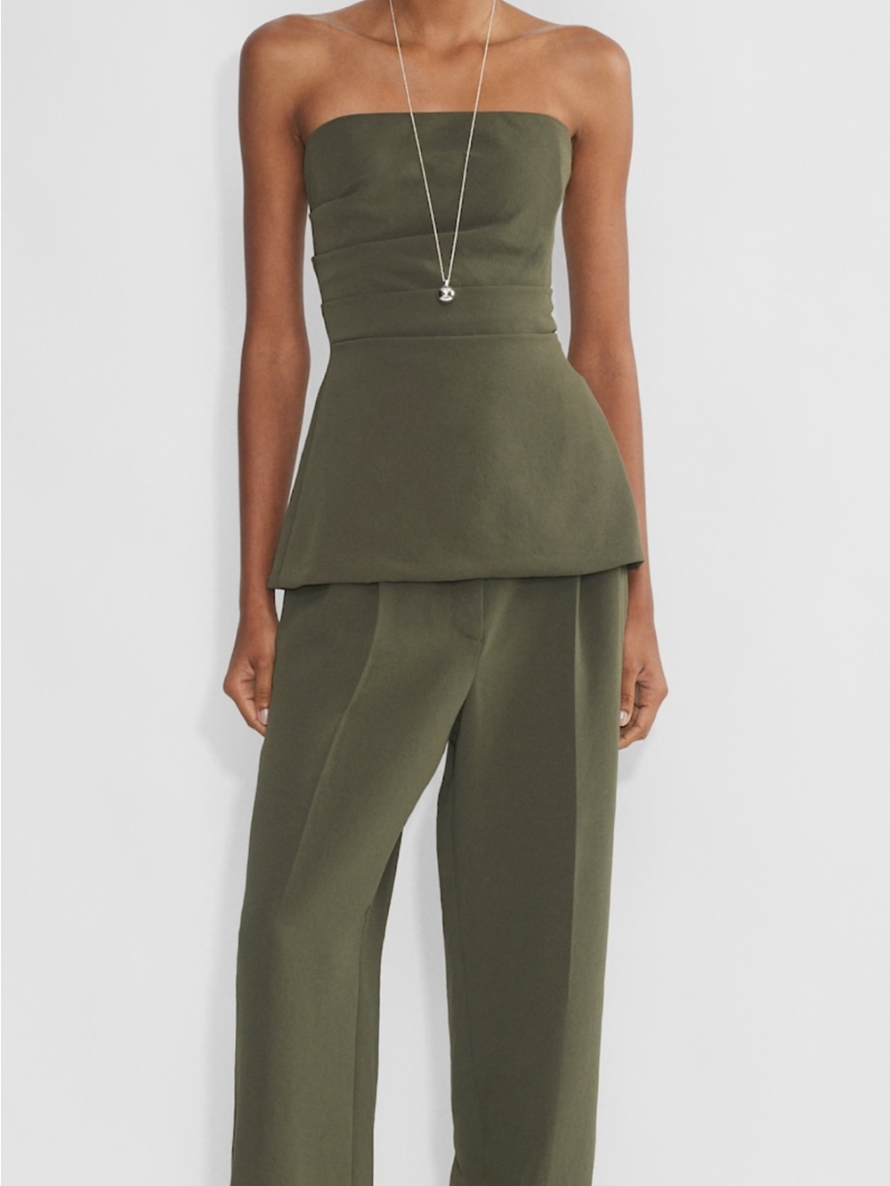 Aritzia Lilou Tube top dark olive